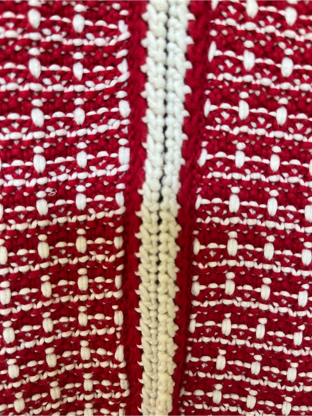 Talbots ~ Classic Red & White Tweed Knit Cardigan ~ Large ~ New with Tags - Picture 6 of 10